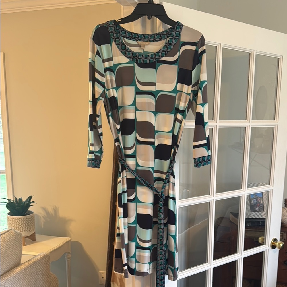Geometric Patterned Dress - Multicolor